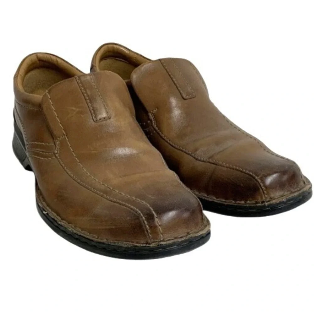 Clarks Mens Ortholite Slip On Comfort Casual Loafers Shoes Brown‎ Size 9